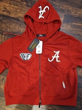 Alabama Crimson Tide Script A Adult XL Red Hooded Zip Sweatshirt